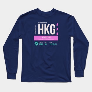 Hong Kong Airport Stylish Luggage Tag (HKG) Long Sleeve T-Shirt